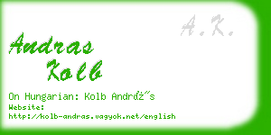 andras kolb business card